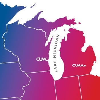 Stylized Map of Concordia University Ann Arbor and Wisconsin Campuses